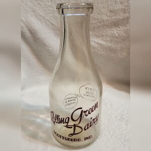 Vintage Rolling Green Dairy Milk Jar